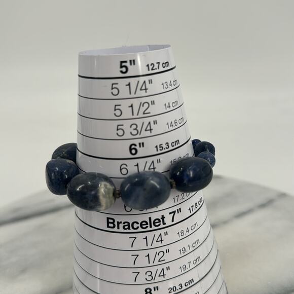 Sodalite stone stretchy bracelet - Picture 3 of 4
